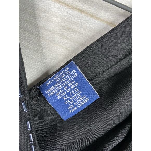 Vtg Phool Dress XL Little Black Beaded Overlay Lined Party 50's Retro Look NEW! - Picture 7 of 12